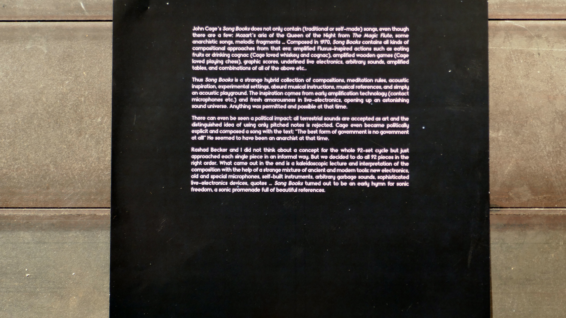 2022-01-03 John Cage - Complete Song Books (KR029) (2016) (2V) (Mix und Remix)