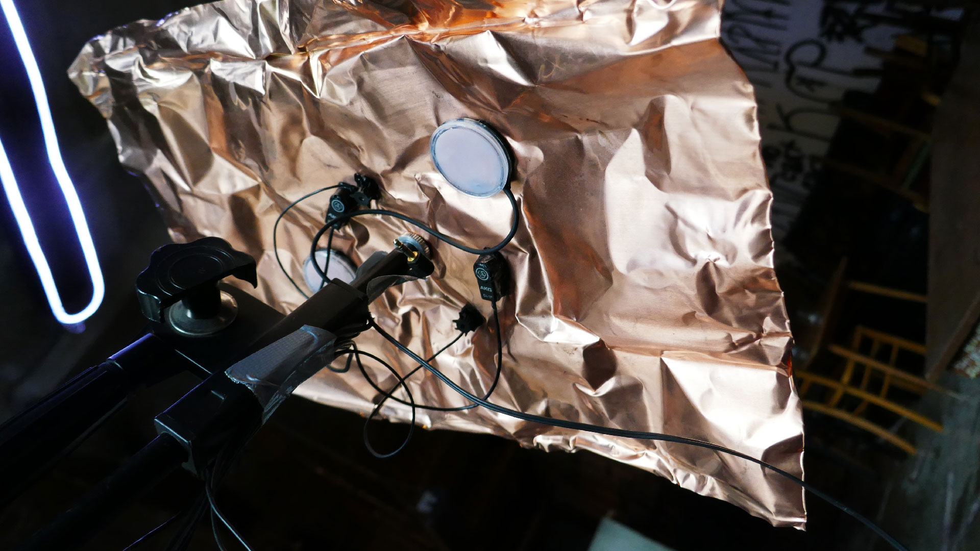 2025-07-21 Das kleine Regen Rhythmus Orchester Kupferblech (Vocoder Mix live, Set-Up)'A&