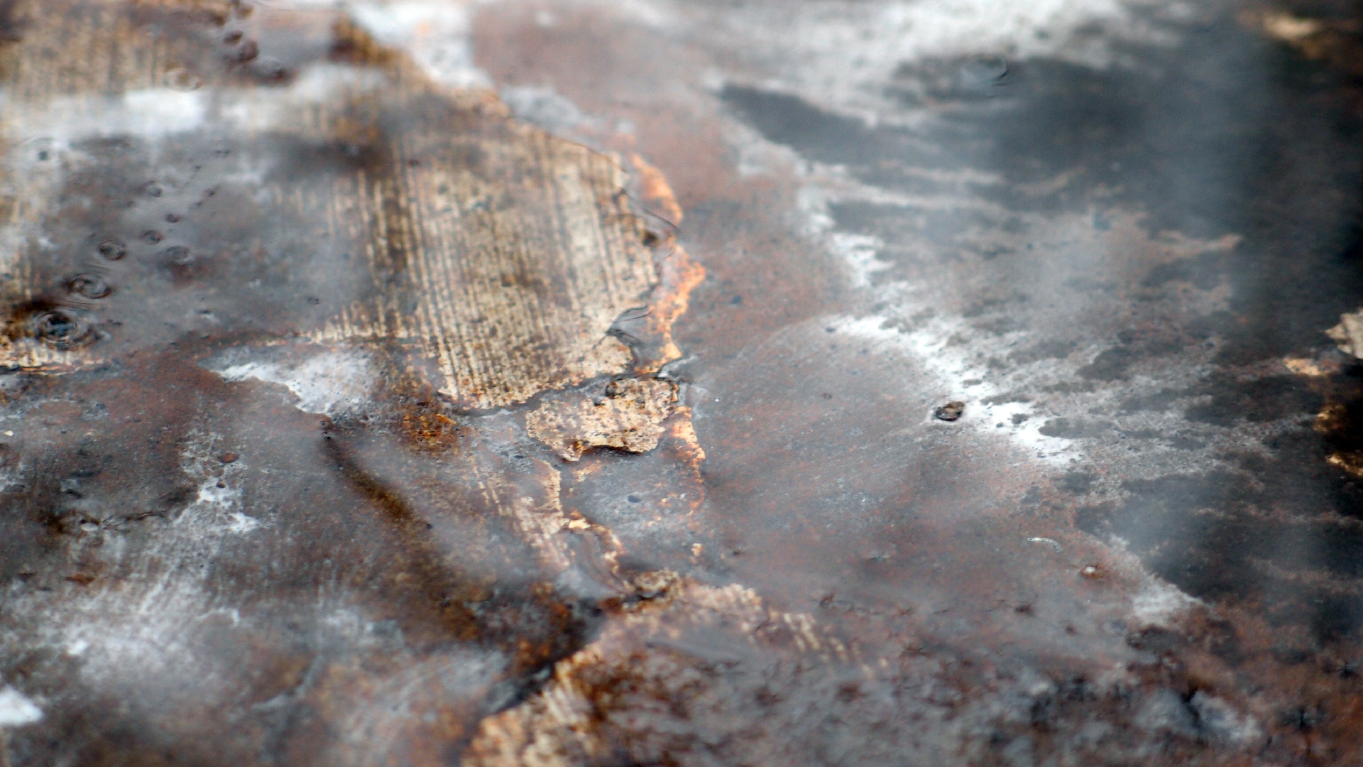 2021-12-09 & 10 Das Kleine Regen Rhythmus Orchester (Schnee auf Alufolie) (Audio, Foto, Typo Grafik)