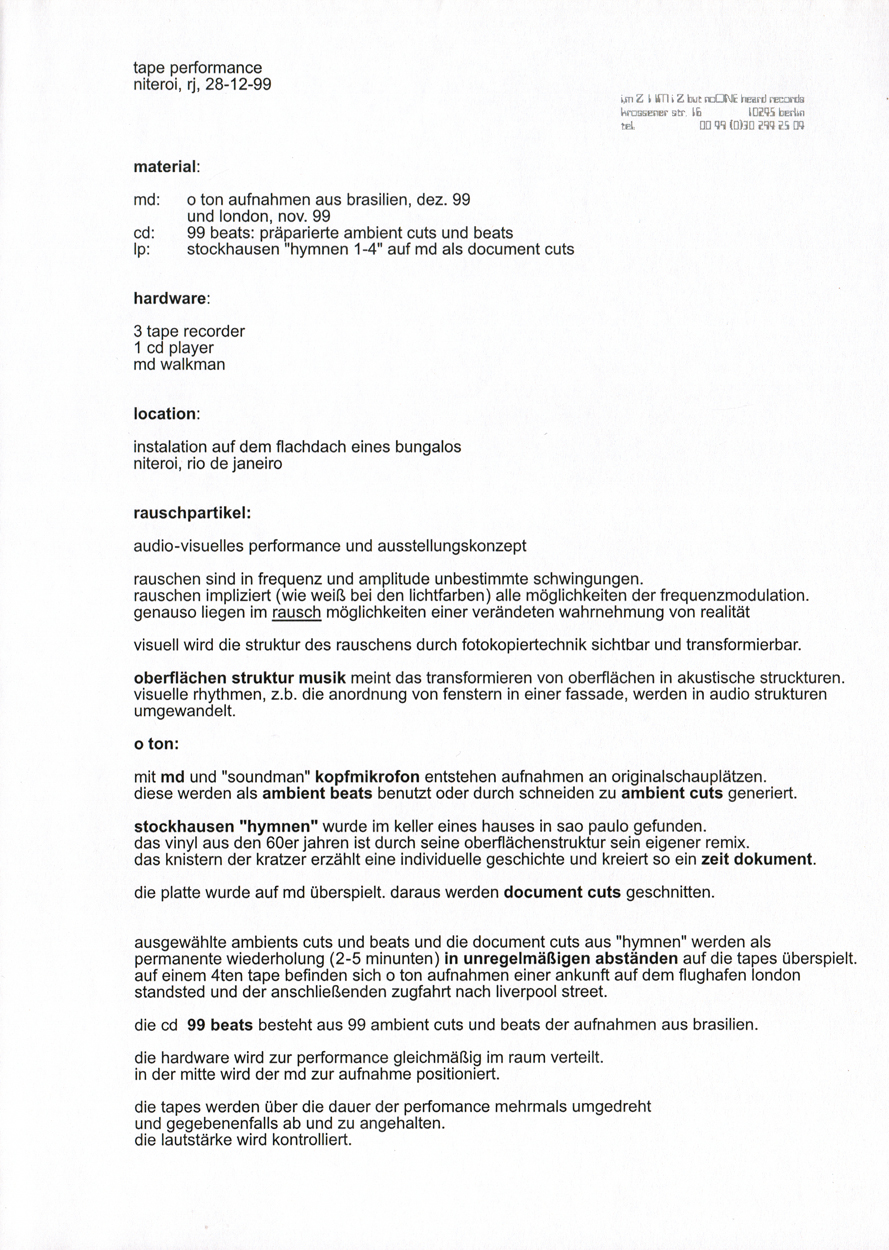 1999-12-28 Tape Performance Niteroi, RJ