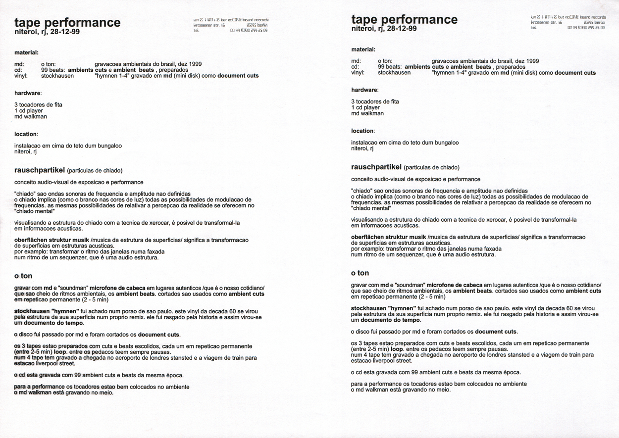 1999-12-28 Tape Performance Niteroi, RJ